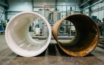 Was sind die Vorteile von Kunststoffrohrleitungen gegenüber Metallrohren in der Industrie?